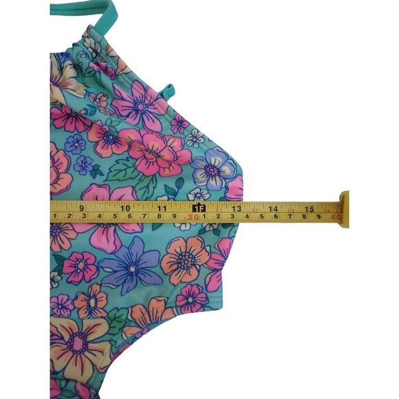 Girls One Piece Swimsuit, Floral Print and Pink, Size XL (14), Cat & Jack, NWT - Picture 8 of 9